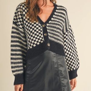 Vici Striped and Checkered Cardigan